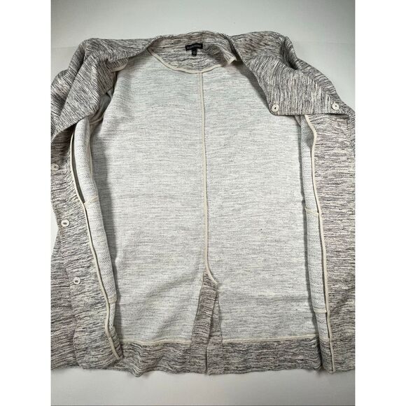 Eileen Fisher Textured Knit Button Front Coat Cardigan Jacket Size Large Grey - Picture 4 of 14